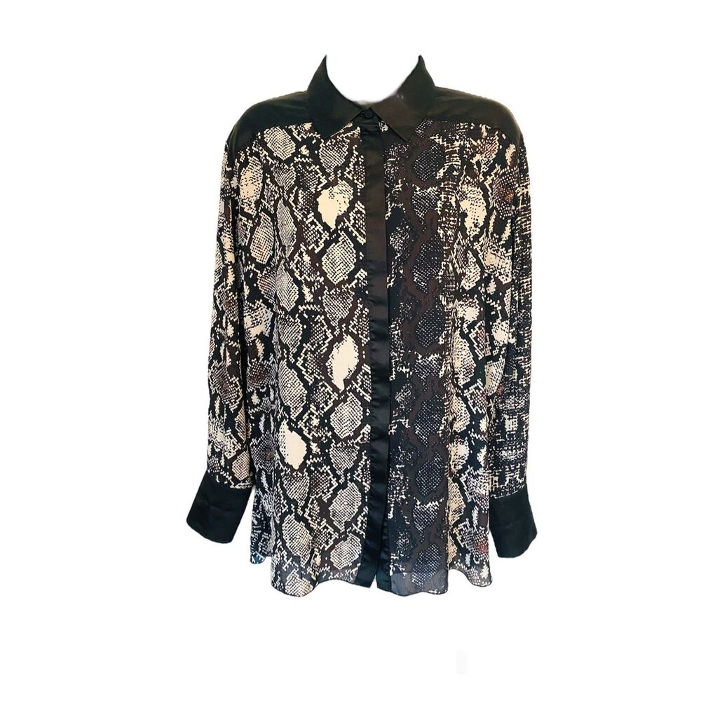 Lysse Animal Print Button Down Shirt  Oversized S